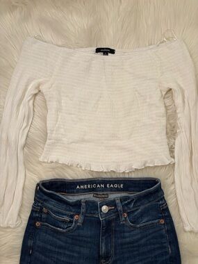 White Smocked Off-Shoulder Top